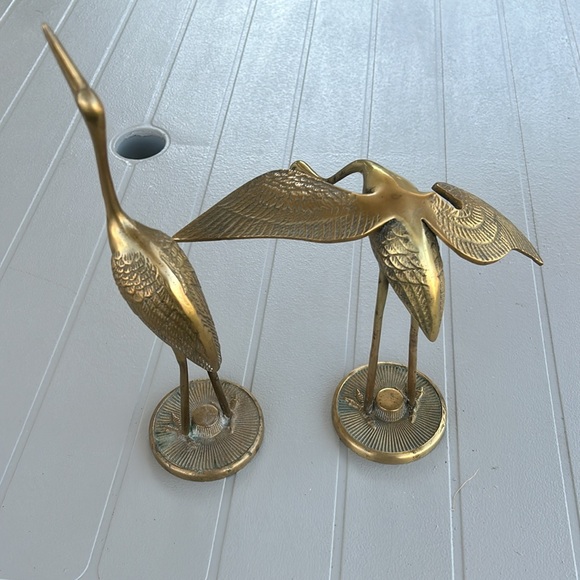 Vintage, Brass crane, brass stork bird,  heron - Picture 3 of 3